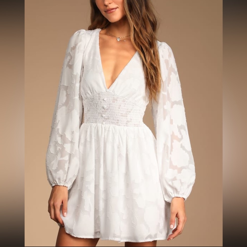 Lulus White Floral Mini Dress